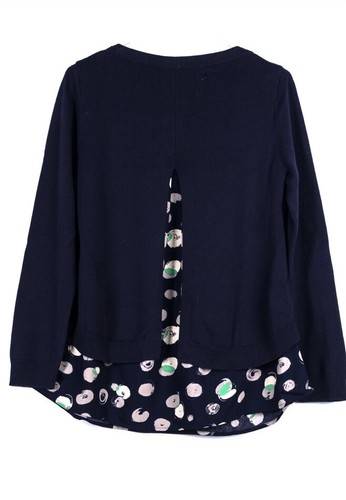 Suéter para mujer con lema azul marino dividido, pequeño - ¡nuevo! - Imagen 2 de 3