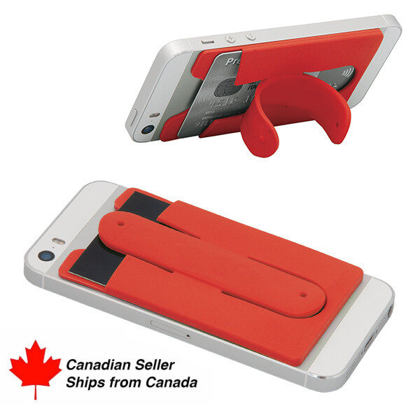 Silicone Cell Phone Wallet Case Credit ID Card Holder with Stand