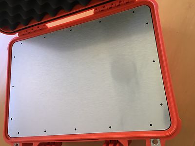 Front panel for Peli Case 1500, Dibond with hole pattern for mounting frame Peli, Panel