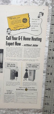 1954 General Electric Vintage Print Ad Heating Oil Boiler Gas Furnace Expert