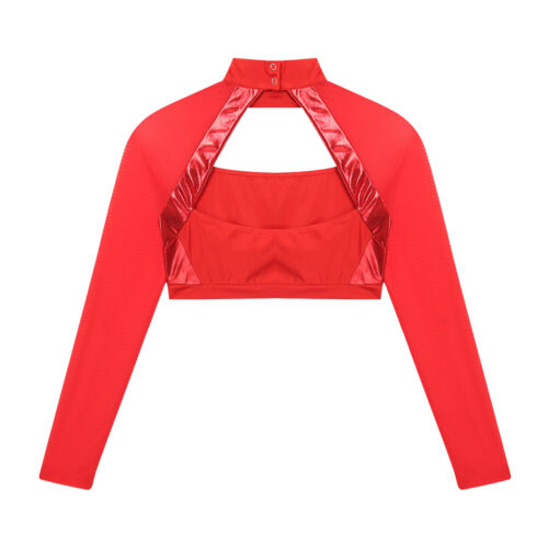Women Cheer Uniform Tops Night Club Crop Top Rhinestone Cheerleader Costume - Picture 12 of 87