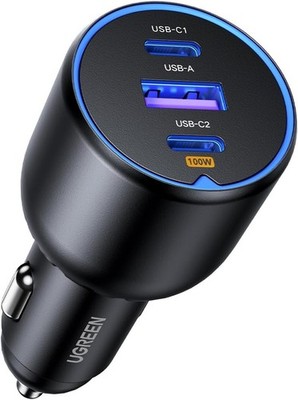 UGREEN 130W USB-C Car Charger Fast Charging Adapter for iPhone Galaxy MacBook