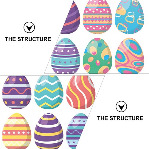 Baskt Sticker PVC Easter Festival Wall Stickers Removable Egg Sticker for Colorful ...