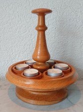 Candle Holder Wooden Bowl Turned Solid Heavy 1130 G