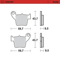Moto-Master Hintere Pro Racing Sinter BremsbeläGe FüR Honda CRF 450 L 2019-2020
