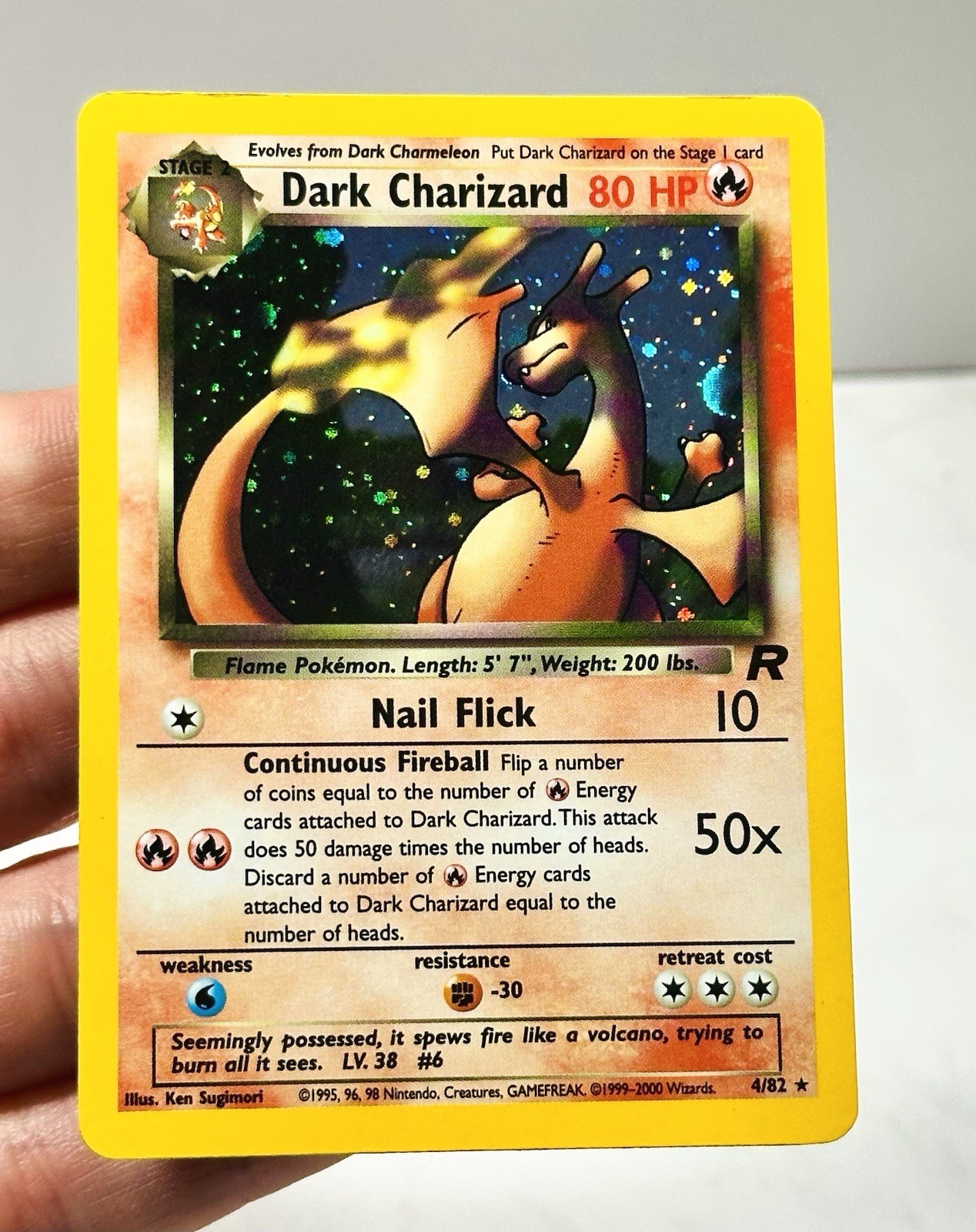 2000 Pokémon Dark Charizard 4/82 Team Rocket Holo