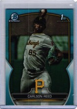 2023 Bowman Draft MLB Baseball Carlson Reed Chrome 1st Sky Blue Refractor
