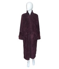 L.L.Bean Wicked Plush Full Zip Robe Burgundy Size Small