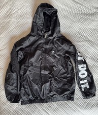 Boys Black Windbreaker Jacket 6-7 Years Nike Just Do It Coat Spring Summer