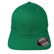 Flexfit Fitted Baseball Cap Green XL Lightweight 6 Panel Blank Port Authority