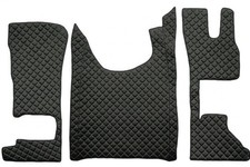 Black + Green Eco Leather Floor Mats+Engine Cover for DAF XG / XG+ 2021+ RightHD