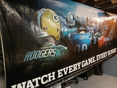 NFL Banner Vinyl Display Game Day 9.9 Ft 4.8ft Rodgers,Newton,Shu,Manning,Revis