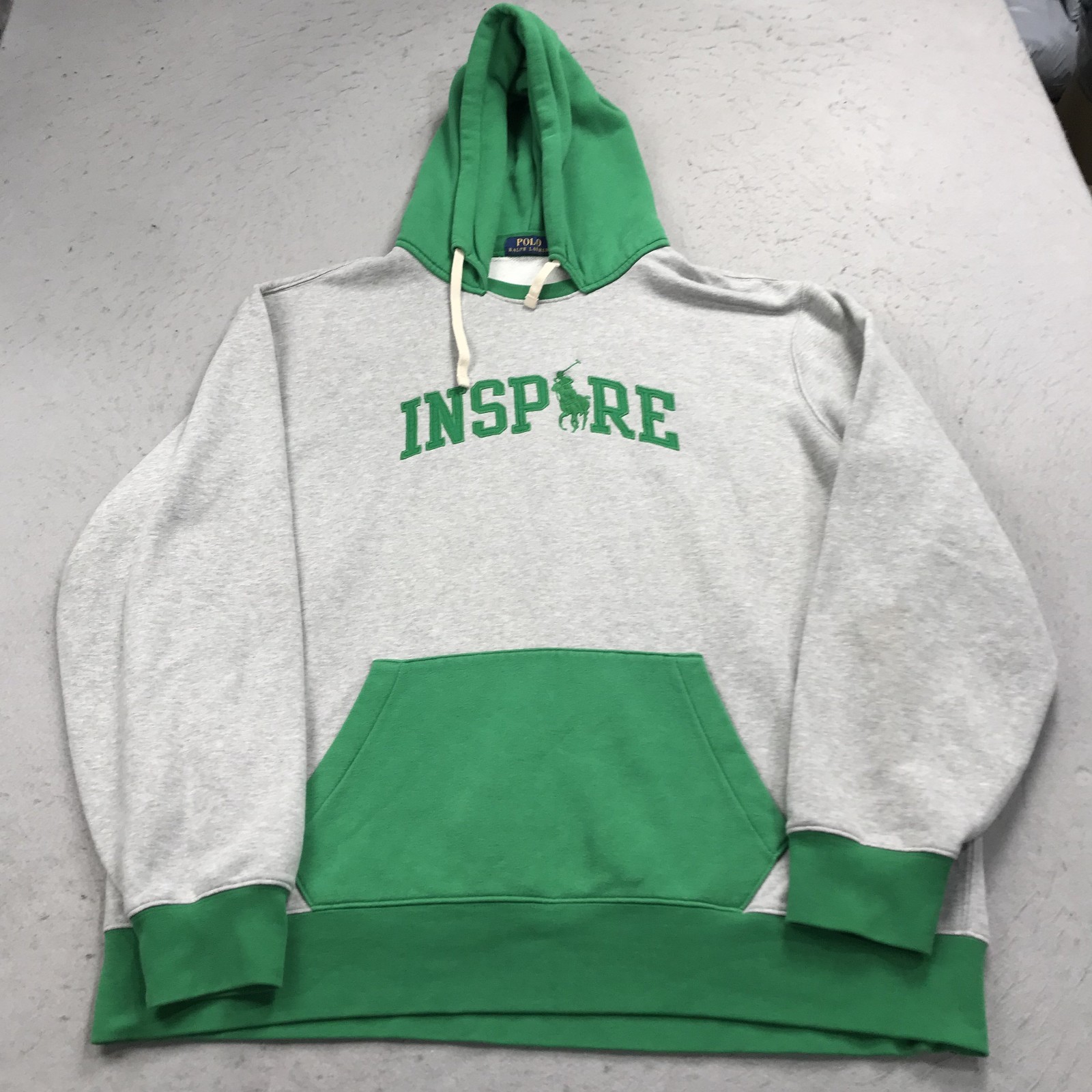 Polo Ralph Lauren Felpa con Cappuccio Uomo 2XL Grigio Verde Inspire Afterhood Felpa Pony
