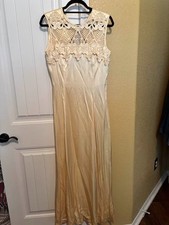 Vintage Jessica McClintock Champagne Satin Wedding Gown Size 10