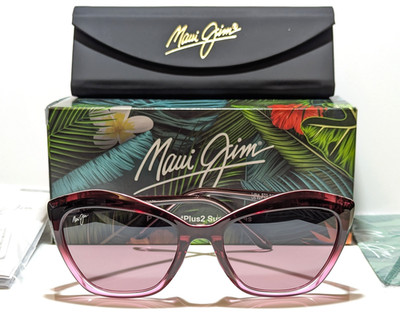 NEW Maui Jim Lotus Raspberry Fade Polarized Maui Rose Lens Sunglasses RS827-13F