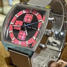 Paul Smith Chronograph Watch Silver Black Unisex Stainless Steel Timepiece