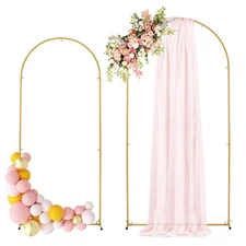 Metal Arch Backdrop Stand Set Of 2 Gold Wedding Balloon Arched Backdrop Stand Sq