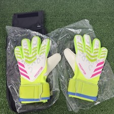 adidas JH3803 Sz 8 White/Pink/Green Predator Match Fingersave Goalkeeper Gloves