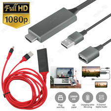 1080P HDMI Mirroring Cord For iPhone 14 13 12 X Android Phone to TV HDTV Adapter