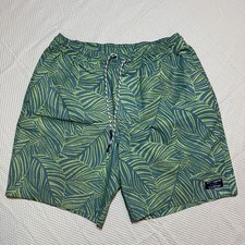 Men's LL Bean Swim Trunks Shorts Vacationland Stretch Tropical Leaf Size M