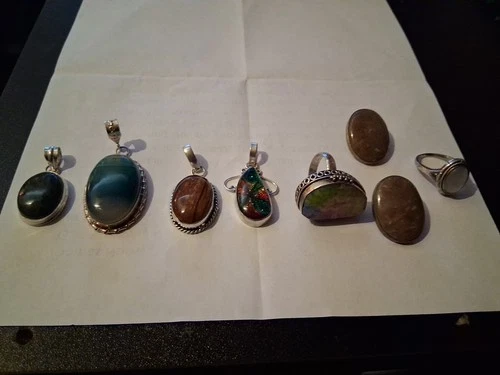 Assorted Vintage and Sterling Silver Pendants & Rings Lot