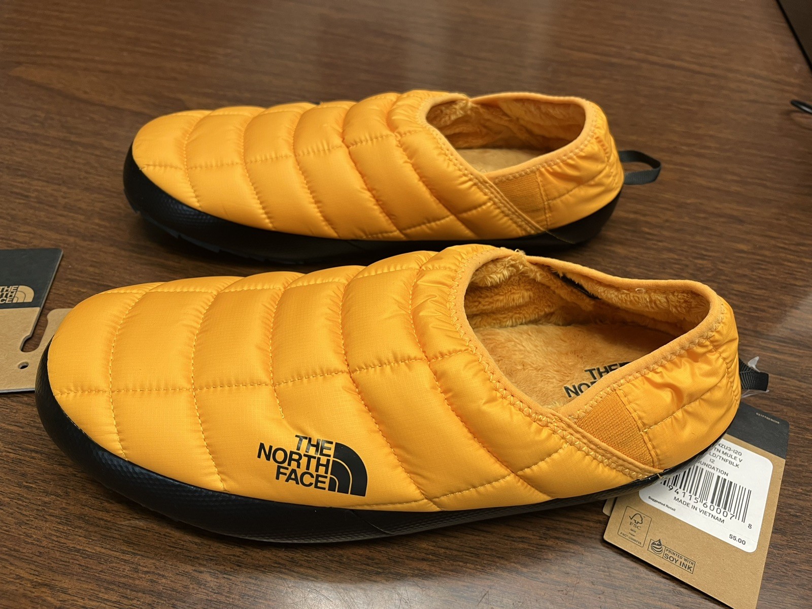 PANTOFOLA D’ORO Pantofole uomo 12 ThermoBall Mule V trazione nuove con etichette The NORTH FACE fuzzy puffer