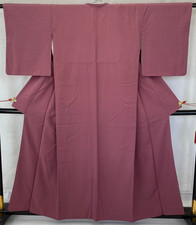 Japanese Vintage Kimono Polyester Purple Traditional Authentic Length 61 in