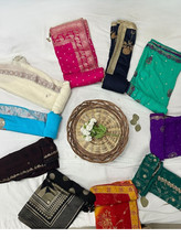 Sanskriti Vintage/Beaded/Embroidered/Printed Pure Georgette Dupatta Lot of 10