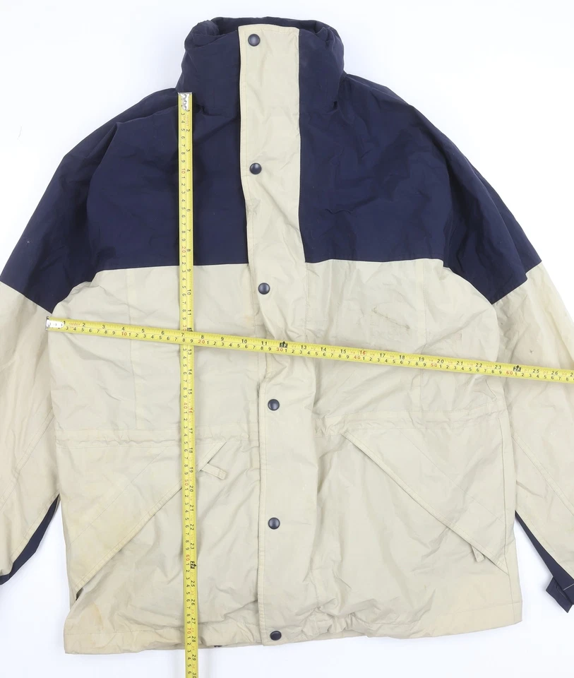 Chaqueta Parka Impermeable Jerzees Para Hombre Beige y Azul Marino Talla L Exterior Foto 2 de 4