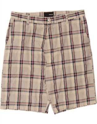 HURLEY Herren Chino Shorts W34 Large grau kariert Baumwolle DC28