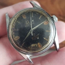 Titus De Luxe Swiss Manual Wind Vintage Watch All Steel, For Parts/Repair (Runs)