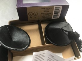 MAISON CLOSE  pasties black  satin nipple covers tassel NEW one size rrp &pound;59.00