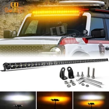Slim 50" LED Light Bar Strobe Amber White Spot Flood For Ford Bronco 2021-24 52"