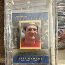 JEFF GEORGE 1996 PINNACLE LASERVIEW INSCRIPTIONS 0488/2900 Atlanta Falcons
