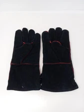 Grilling Suede Gloves BBQ Protect Hands From Heat Mens Medium Black Lined