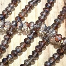 Czech Glass Rondelle Spacer Beads 6x9mm Rosehip tire/donut beads 28pcs J849