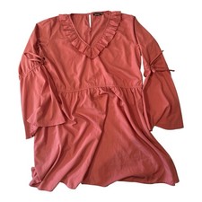 Boohoo Pink Dress Sz 14 Bell Sleeves