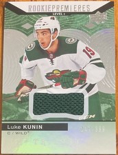 2017-18 Upper Deck Trilogy Green Rookie Jersey Luke Kunin #66 #’d 147/399