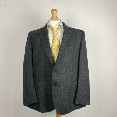 Marks and Spencer Moon Tweed Blazer Jacket Men's 48R Dark Grey M&S Sports