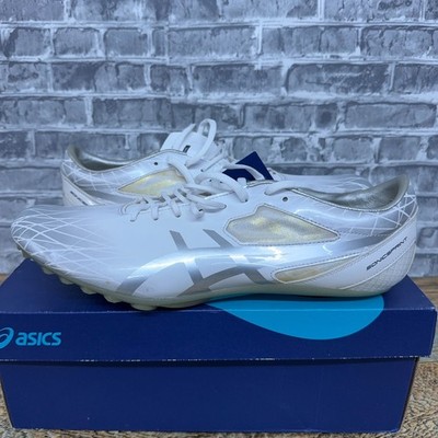ASICS SonicSprint White Silver Graphite Track and Field Running Cleats Mens 13