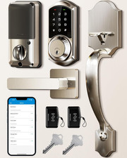 VE06-H Smart Front Door Lock Set, App Control, Keyless Entry Deadbolt with Lever
