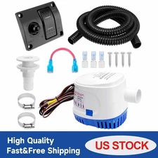 1100 GPH 12V Automatic Submersible Boat Bilge Water Pump 3 Way Switch for Boats