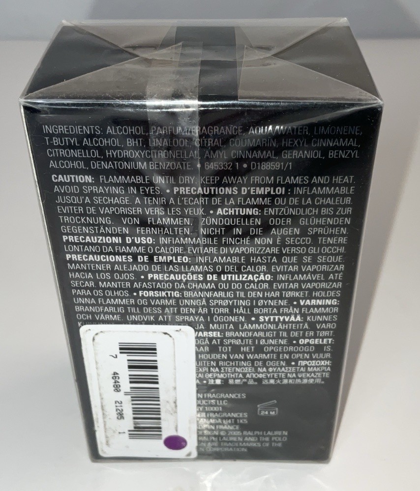 NIP Sealed Authentic Men&rsquo;s POLO Black Eau de Toilette EDT Natural Spray 2.5 oz. 