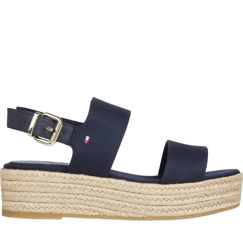 Tommy Hilfiger Women's Blue Recycled Mid Open-Toe Sandals Casual FW0FW07885DW6