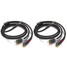 3.5mm to RCA Cable, 3.3FT Male Aux Audio Adapter HiFi 3.3FT, Black
