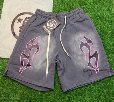 hellstar Flame Shorts Gray Pink Size| S, M, L
