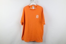 Vtg Y2K Mens XL Distressed Old English D Detroit Tigers Baseball T-Shirt Orange