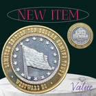 Vintage .999 Fine Silver $10 Gaming Casino Token, American Flag, Westward Ho