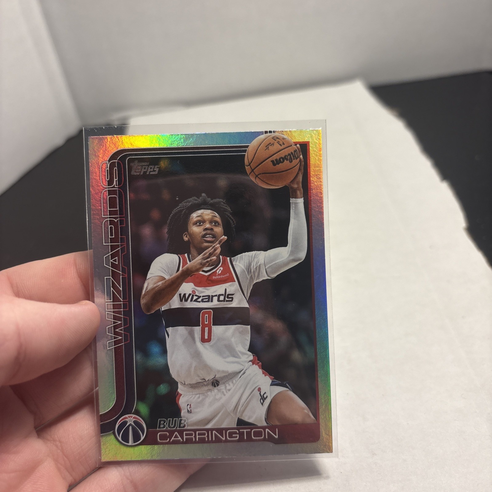 2025-26 Topps Basketball Bub Carrington /2025 Gold Parallel Wizards #97