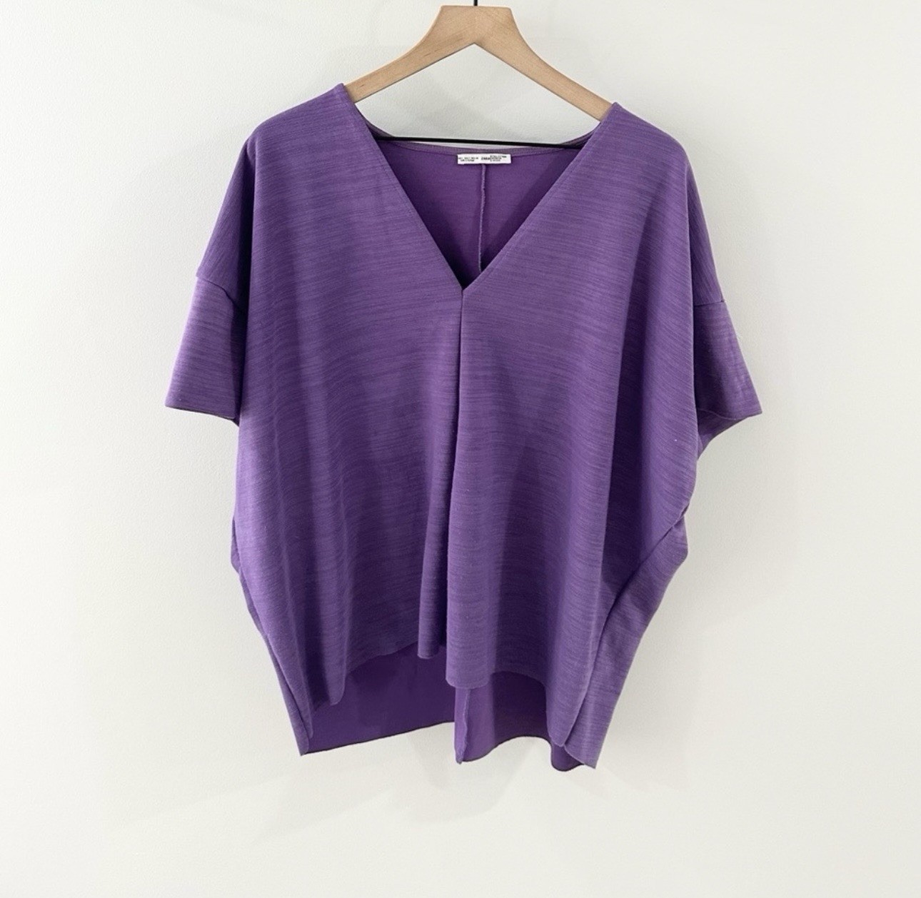 Zara Women’s Short Sleeve Oversized Top Purple Size Large thumbnail 2